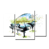 Painting by Numbers Art Piano with WaVIng Flowers 3-Panel